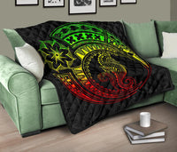 Polynesian Quilt - Polynesian Reggae Seahorse Tattoo - Polynesian Pride