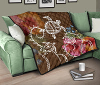 Hawaii Turtle Polynesian Premium Quilt - Herd Style - Polynesian Pride