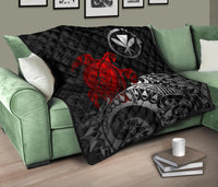 Hawaii Polynesian Premium Quilt - Kanaka Maoli & Red Turtle - Polynesian Pride