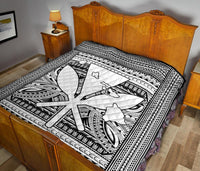 Hawaii Polynesian Kanaka Maoli Premium Quilt White - Polynesian Pride