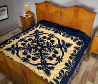 Hawaii Premium Quilt Royal Pattern - Indigo - Polynesian Pride