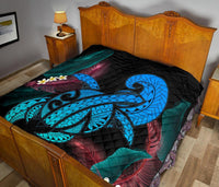 Hawaii Turtle Polynesian Tropical Premium Quilt - Ghia Style Turquoise - Polynesian Pride