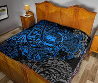 Samoa Polynesian Premium Quilt - Blue Turtle Flowing - Polynesian Pride