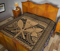 Hawaii Polynesian Kanaka Maoli Premium Quilt Gold - Polynesian Pride