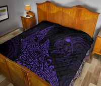 Polynesian Quilt - Polynesian Purple Shark Warrior Tattoo - Polynesian Pride