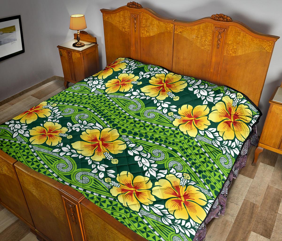 Hawaii Polynesian Premium Quilt - Hibiscus Patterns - Polynesian Pride