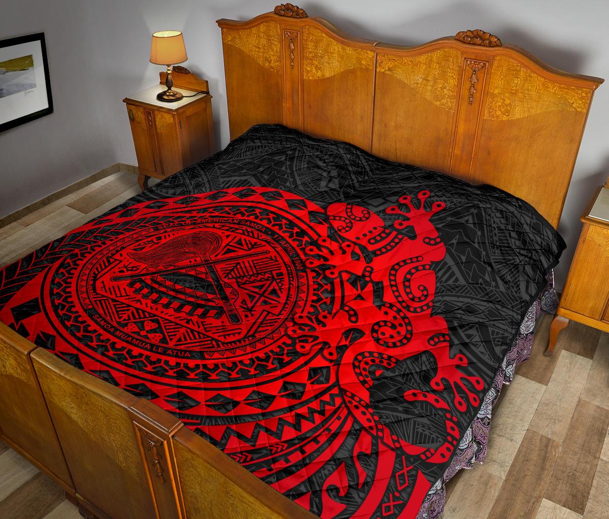 American Samoa Premium Quilt - Polynesian Lizard - Polynesian Pride