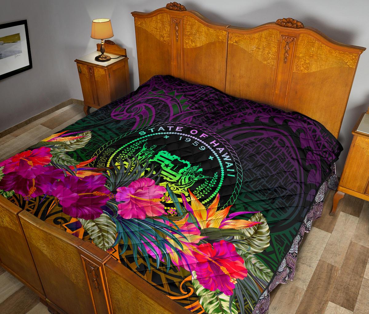 Polynesian Hawaii Premium Quilt - Summer Hibiscus - Polynesian Pride