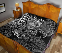 Samoa Polynesian Premium Quilt - White Turtle Flowing - Polynesian Pride