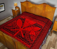 Hawaii Polynesian Kanaka Maoli Premium Quilt Red - Polynesian Pride