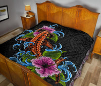 Hawaii Polynesian Premium Quilt - Cephalofoil Tattoo Hibiscus - Polynesian Pride