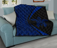 Hawaii Turtle Polynesian Blue Premium Quilt - Circle Style - Polynesian Pride