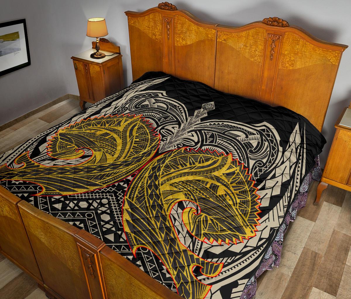 Polynesian Personalised Premium Quilt - Polynesian Maori Tattoo Wolf - Polynesian Pride