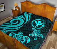 Hawaii Premium Quilt - Turquoise Tentacle Turtle - Polynesian Pride