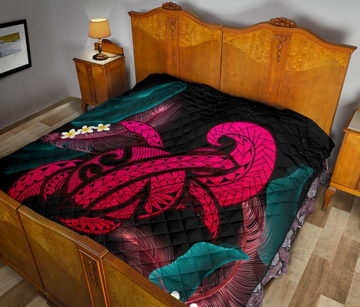 Hawaii Turtle Polynesian Tropical Premium Quilt - Ghia Style Pink - Polynesian Pride