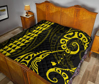 Hawaii Kakau Yellow Polynesian Premium Quilt - Polynesian Pride