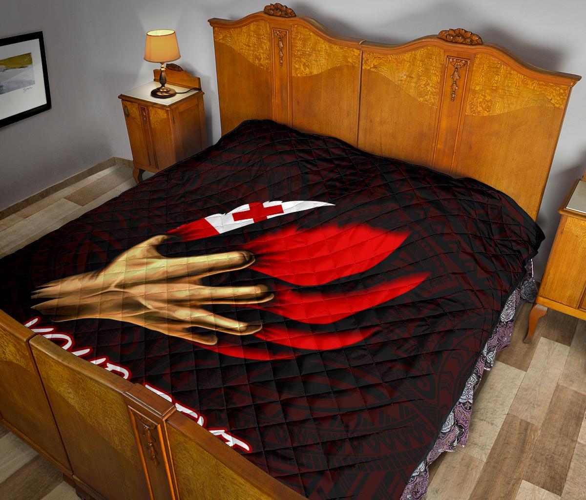 Tonga Personalised Premium Quilt - Tonga In Me (Red) - Polynesian Pride