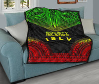Society Islands Premium Quilt - Society Islands Flag Polynesian Chief Reggae Version - Polynesian Pride