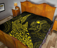 Polynesian Quilt - Polynesian Yellow Shark Warrior Tattoo - Polynesian Pride
