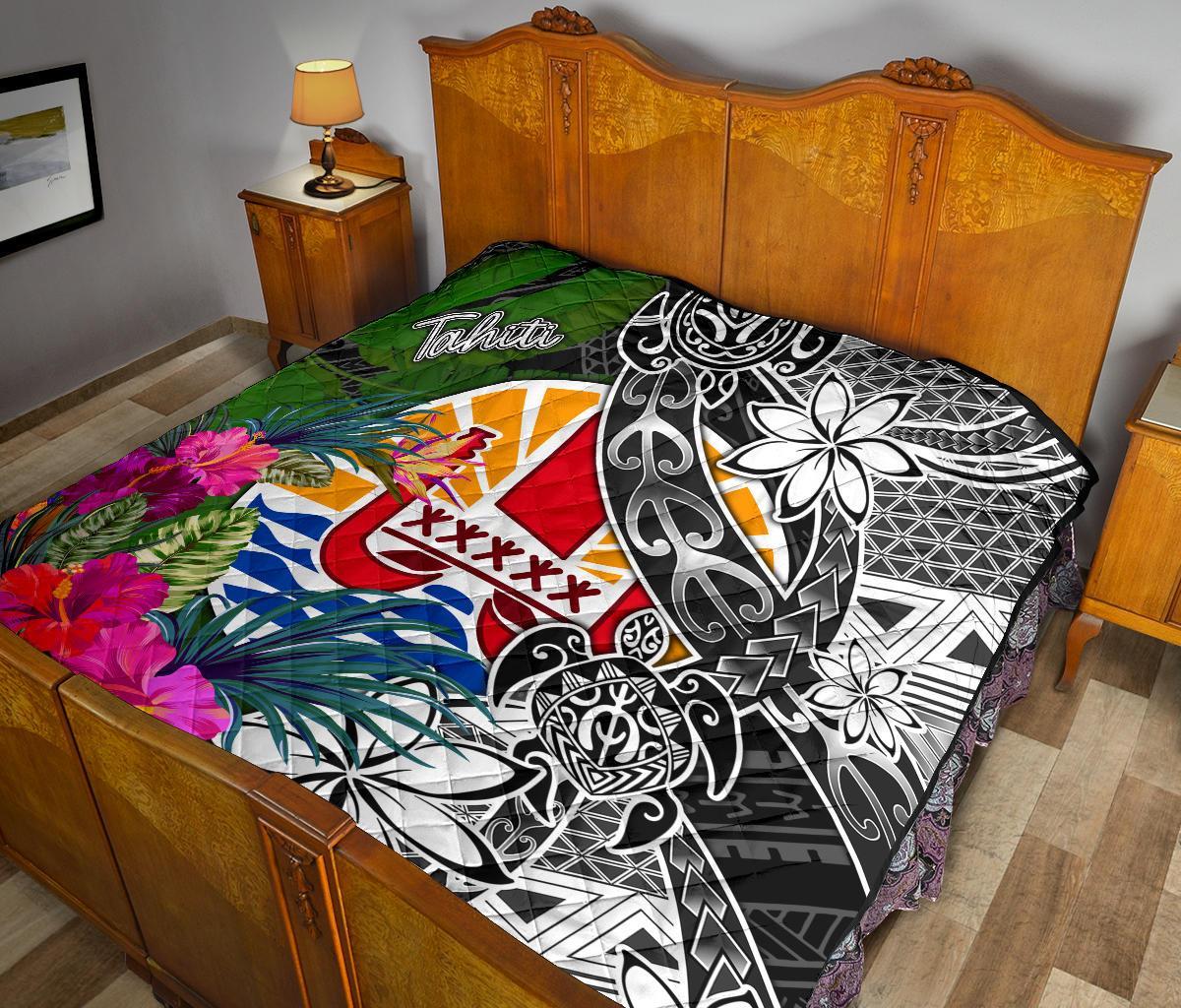 Tahiti Premium Quilt - Turtle Plumeria Banana Leaf - Polynesian Pride