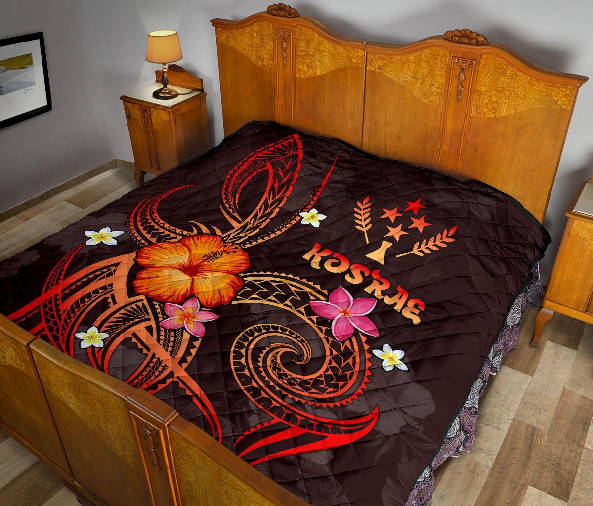 Kosrae Polynesian Premium Quilt - Legend of Kosrae (Red) - Polynesian Pride