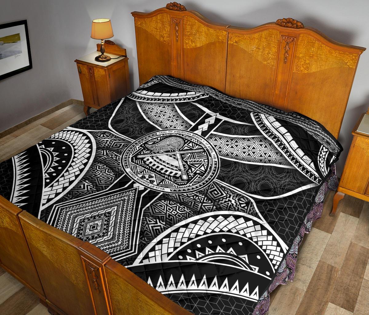 Polynesian Quilts - American Samoa Coat Of Arm With Poly Patterns - Polynesian Pride