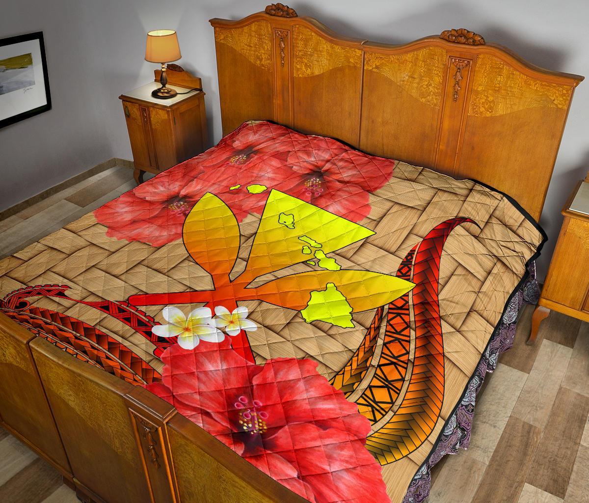 Hawaii Lauhala Kanaka Polynesian Premium Quilt - Polynesian Pride