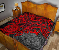 Federated States Of Micronesia Premium Quilt - Federated States Of Micronesia Seal & Red Turtle Hibiscus - Polynesian Pride