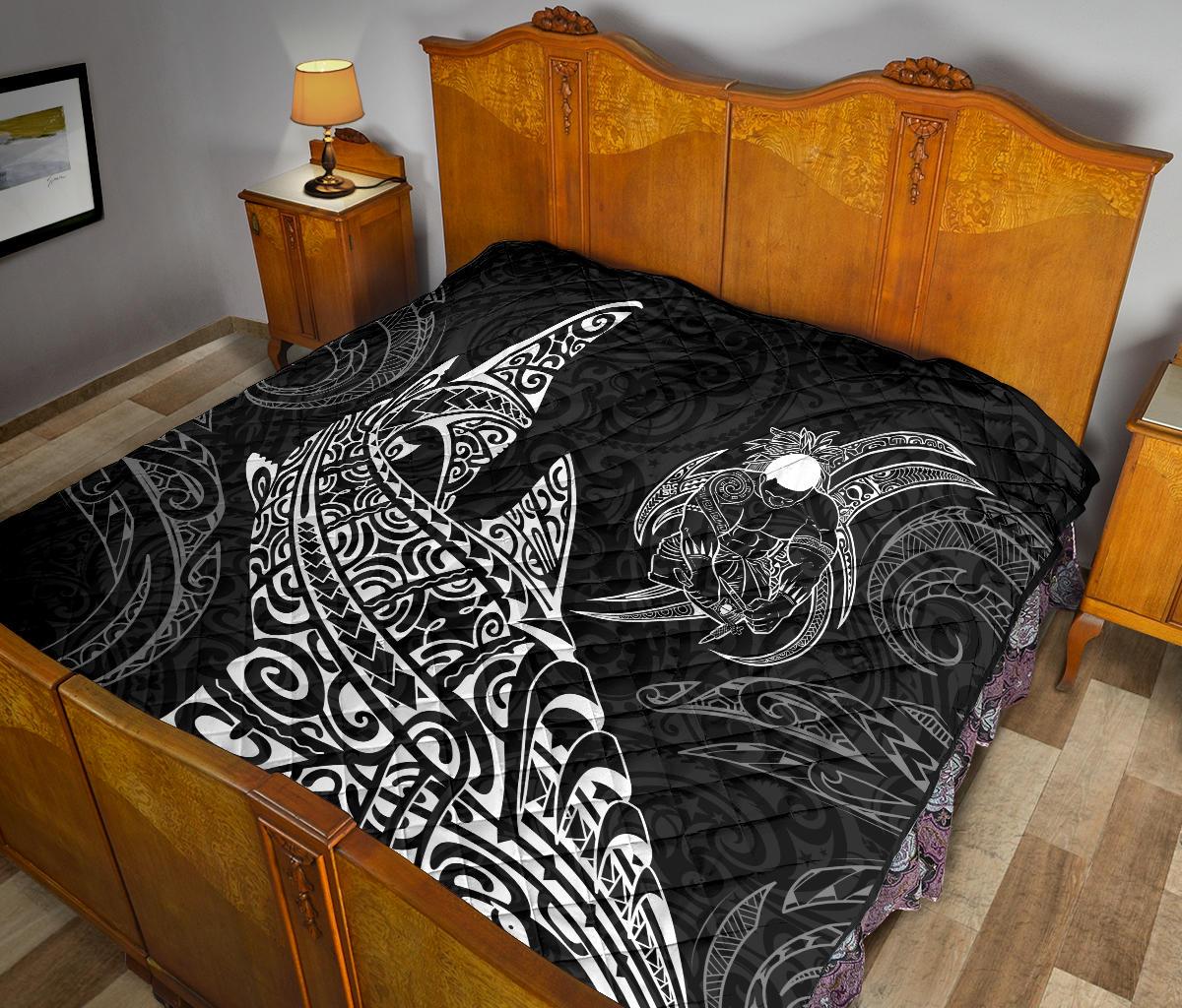 Polynesian Quilt - Polynesian White Shark Warrior Tattoo - Polynesian Pride