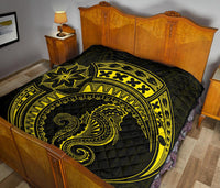 Polynesian Quilt - Polynesian Yellow Seahorse Tattoo - Polynesian Pride