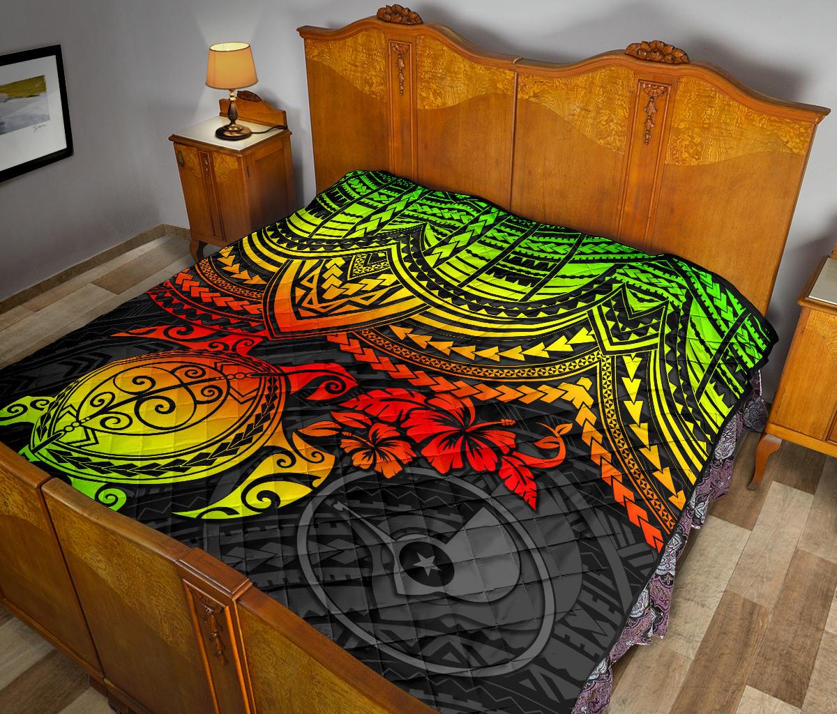 Yap Polynesian Premium Quilt - Reggae Turtle - Polynesian Pride