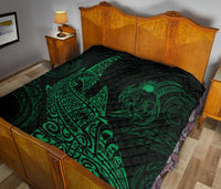 Polynesian Quilt - Polynesian Green Shark Warrior Tattoo - Polynesian Pride
