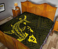 Hawaii Shark Yellow Polynesian Premium Quilt - Polynesian Pride