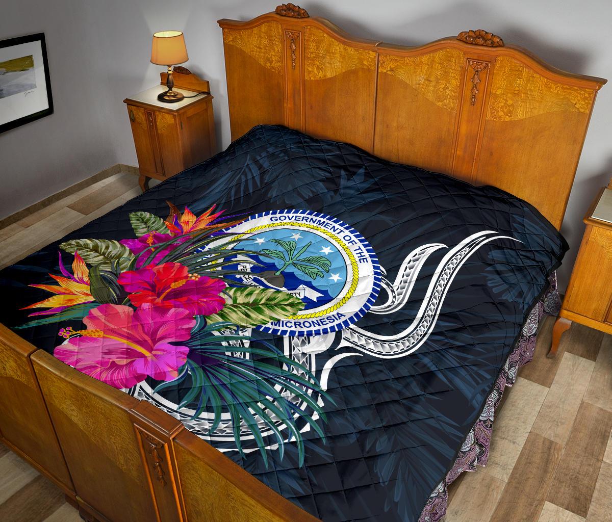 Federated States of Micronesia Premium Quilt - Tropical Flower - Polynesian Pride