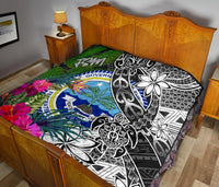 Federated States of Micronesia Premium Quilt - Turtle Plumeria Banana Leaf - Polynesian Pride