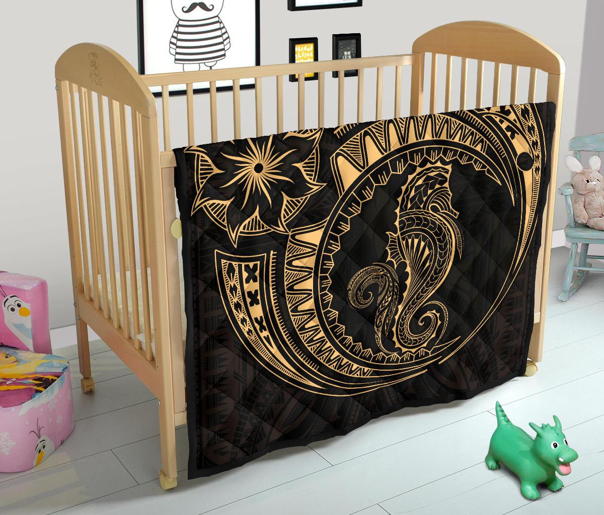 Polynesian Quilt - Polynesian Gold Seahorse Tattoo - Polynesian Pride