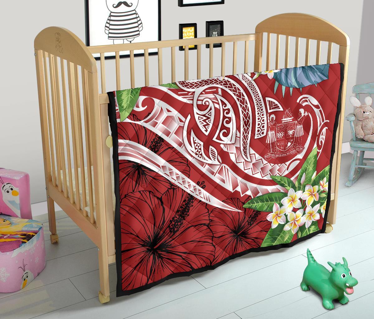 Fiji Polynesian Premium Quilt - Summer Plumeria (Red) - Polynesian Pride