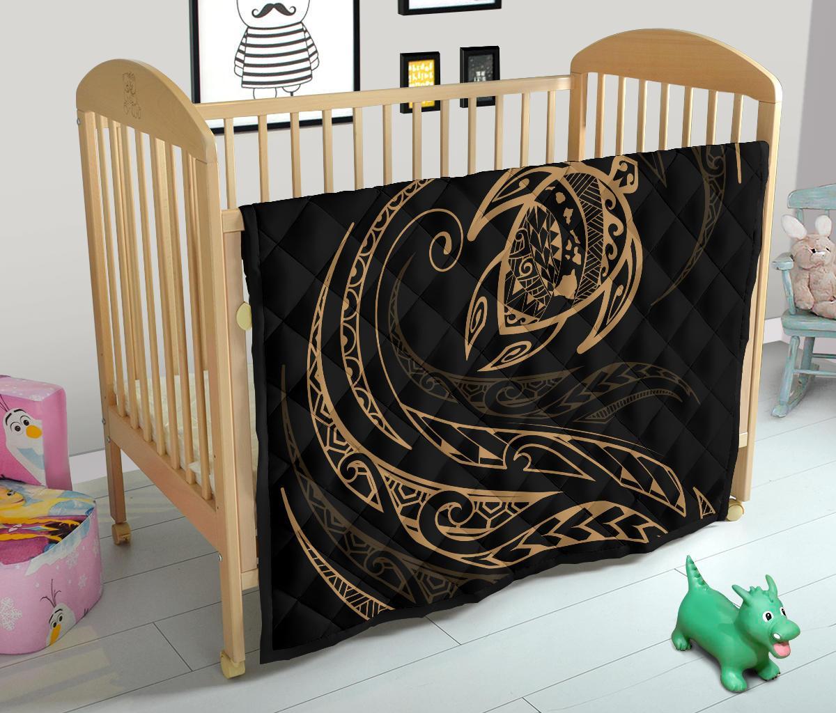 Hawaii Turtle Premium Quilt - Gold - Frida Style - Polynesian Pride