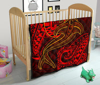 Tahiti Premium Quilt - Red Shark Polynesian Tattoo - Polynesian Pride