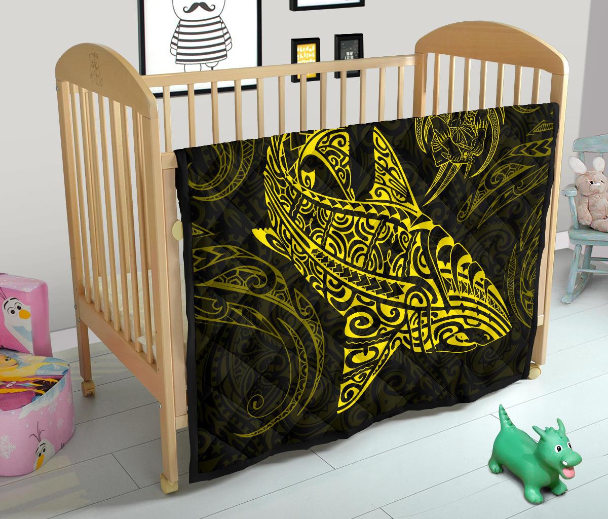 Polynesian Quilt - Polynesian Yellow Shark Warrior Tattoo - Polynesian Pride
