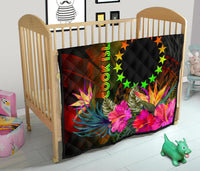 Cook Islands Polynesian Premium Quilt - Hibiscus and Banana Leaves - Polynesian Pride