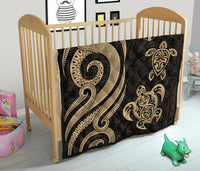 Fiji Polynesian Premium Quilt - Gold Tentacle Turtle - Polynesian Pride