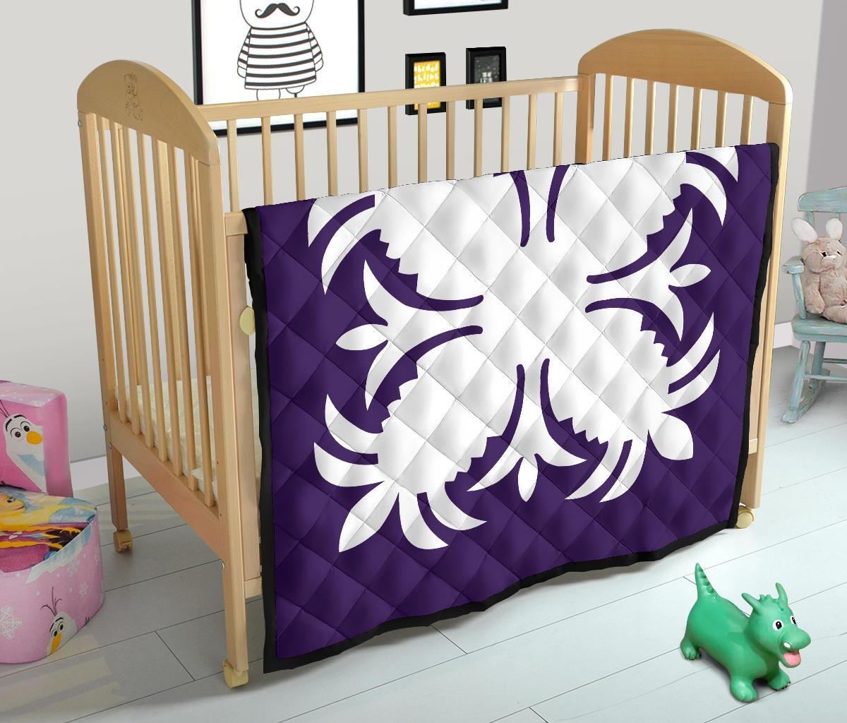 Hawaiian Premium Quilt Royal Pattern - Purple - A2 Style - Polynesian Pride