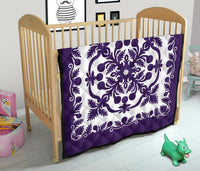 Hawaii Premium Quilt Royal Pattern - Purple And White - Polynesian Pride
