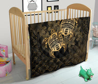 Hawaii Premium Quilt - Turtle Strong Pattern Hibiscus Plumeria Gold AH - Polynesian Pride