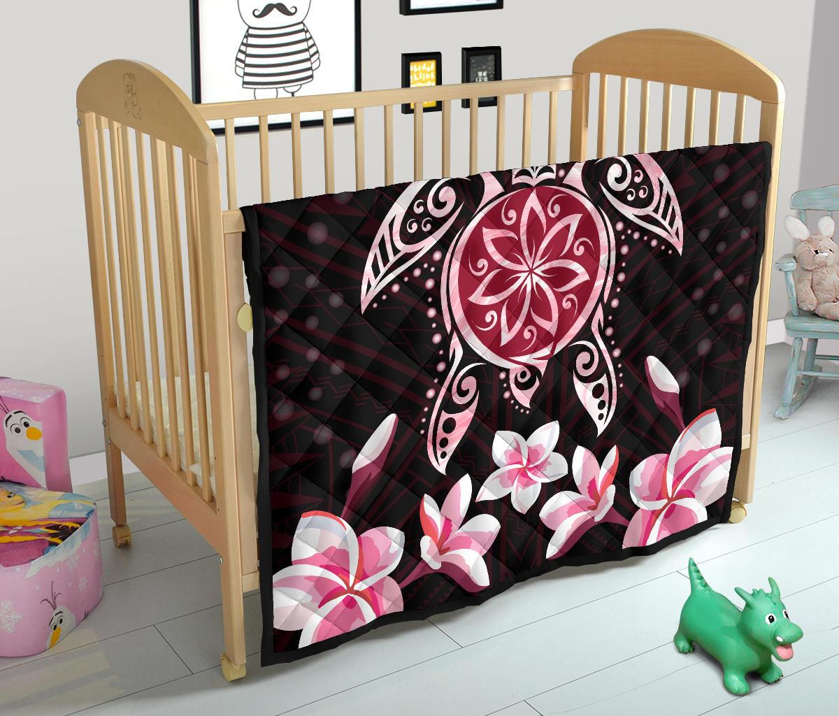 Hawaiian Pinky Turtle Plumeria Quilt - Polynesian Pride
