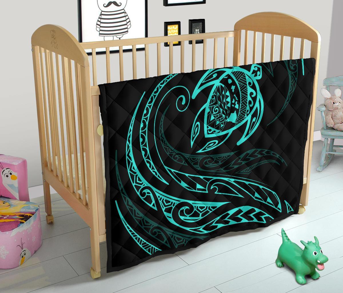 Hawaii Turtle Premium Quilt - Turquoise - Frida Style - Polynesian Pride
