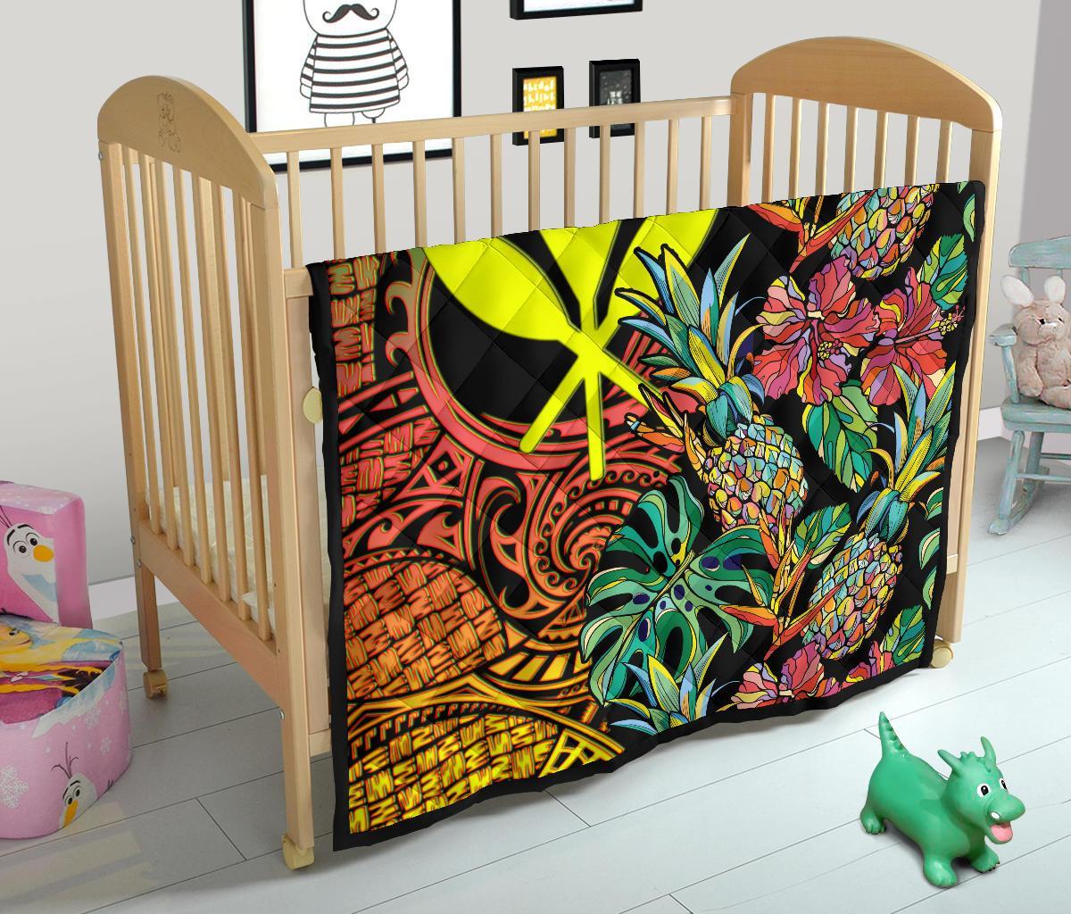 Polynesian Hawaii Premium Quilt - Pineapple Hibiscus - Polynesian Pride