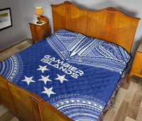 Gambier Islands Premium Quilt - Gambier Islands Flag Polynesian Chief lueag Version - Polynesian Pride