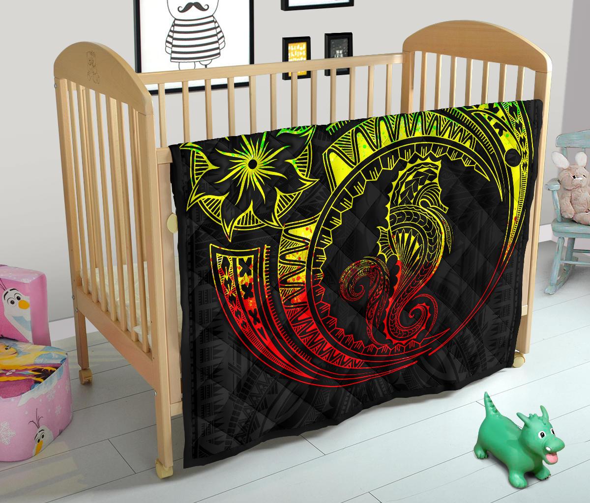 Polynesian Quilt - Polynesian Reggae Seahorse Tattoo - Polynesian Pride